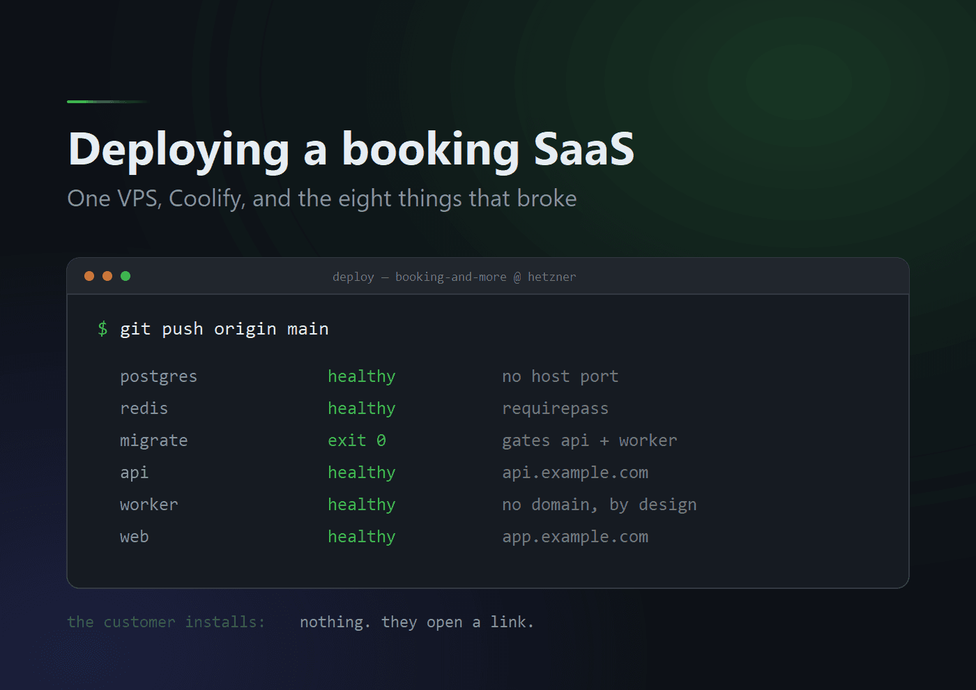 Deploying a multi-tenant booking SaaS: what a real customer actually needs