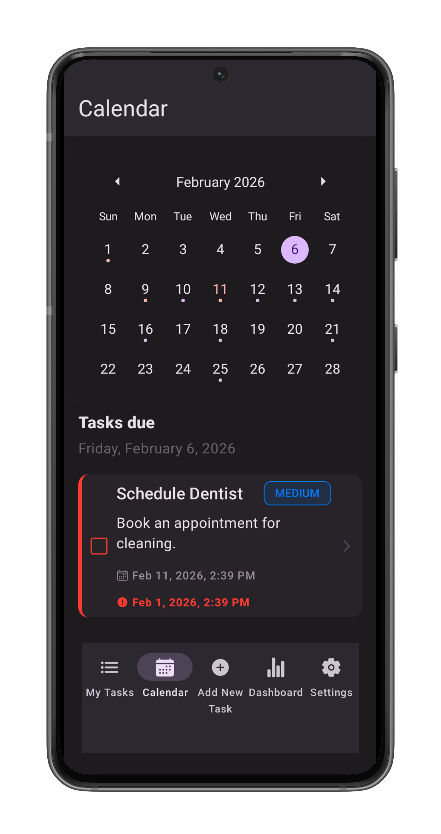 Calendar Screen