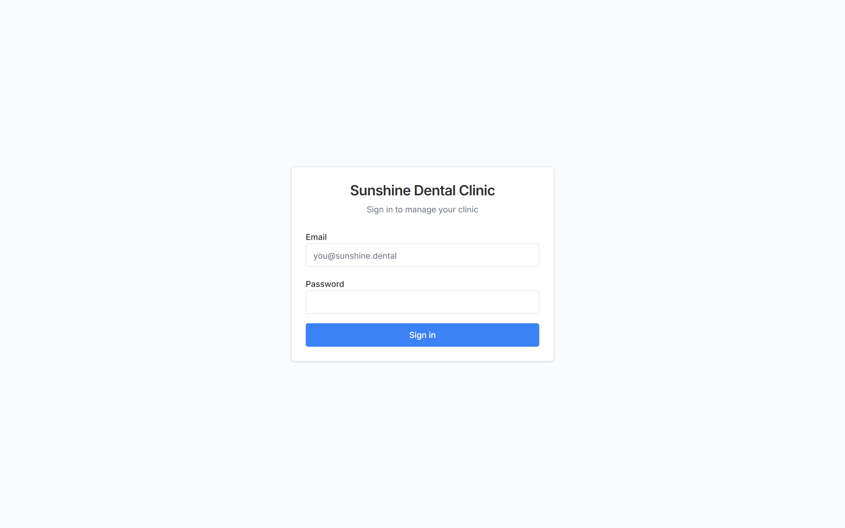 Sign-in screen